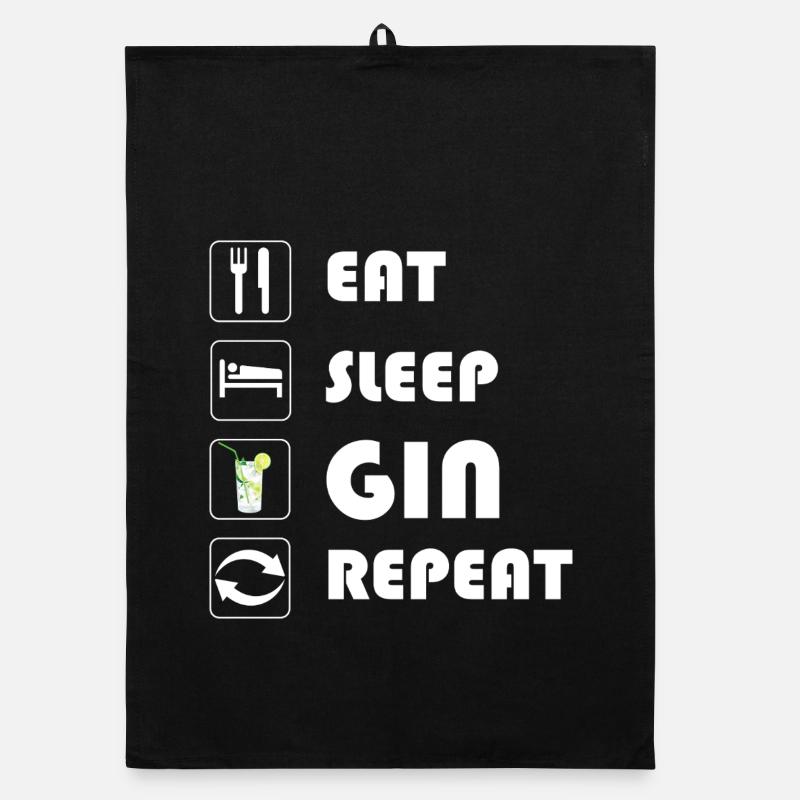 Gin Statement EAT SLEEP GIN REPEAT Organic dish towel