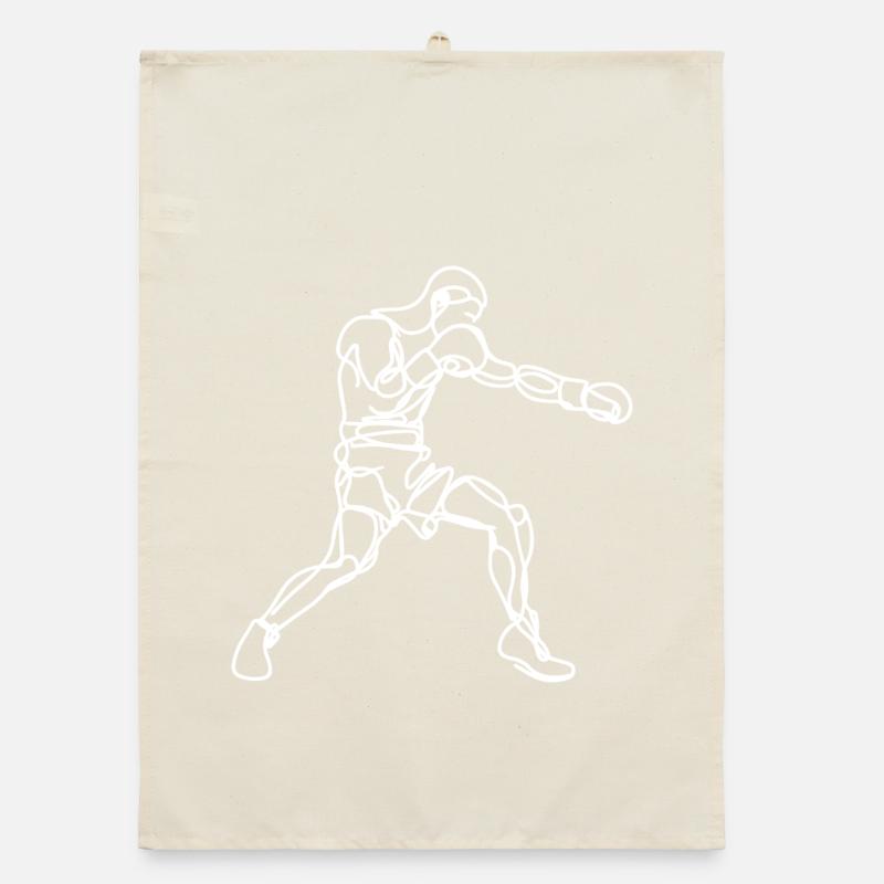 Boxer Drawing Organic dish towel