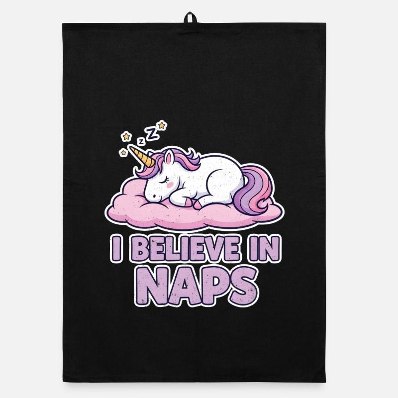 Schlafendes Einhorn auf Wolke – Naps Organic Geschirrtuch