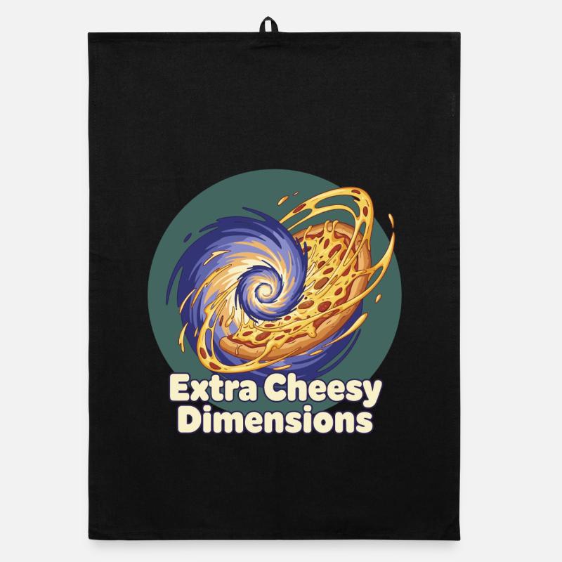 Extra Cheesy Dimensions Pizza Organic dish towel