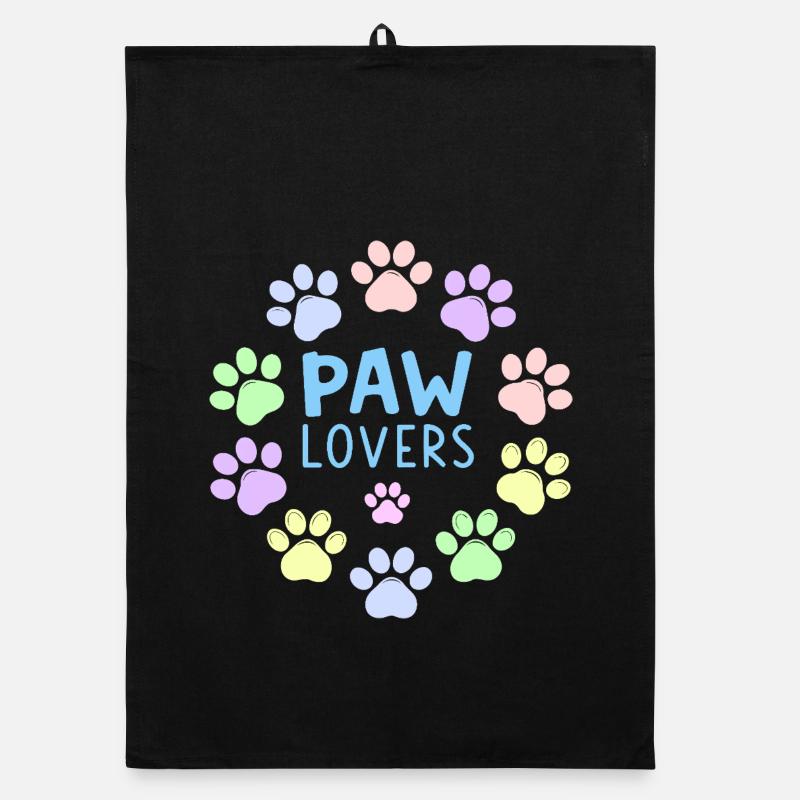 PAW LOVERS Blue Pastel Paws Organic dish towel