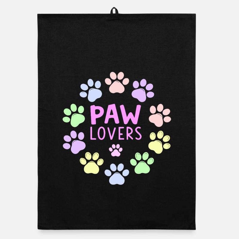 PAW LOVERS Rose Empreintes Pastel Torchon bio