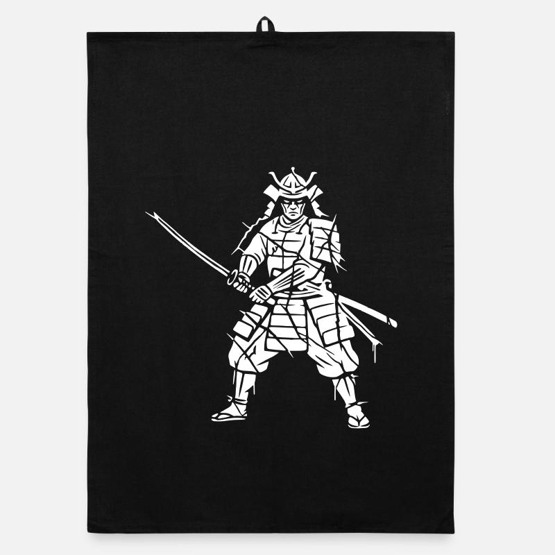 Samurai Sliver Mosaic Art Vector Organic dish towel