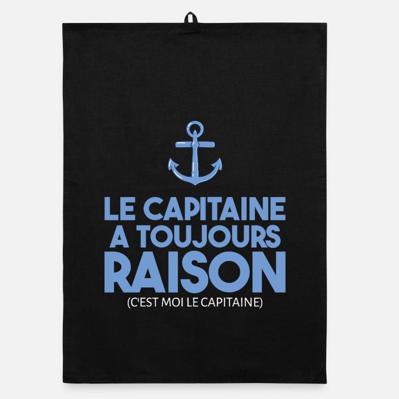 The captain is always right sailor humor Organic dish towel