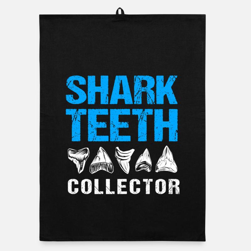 Dents de requin Dents de requin Dents de requin - Torchon bio - noir