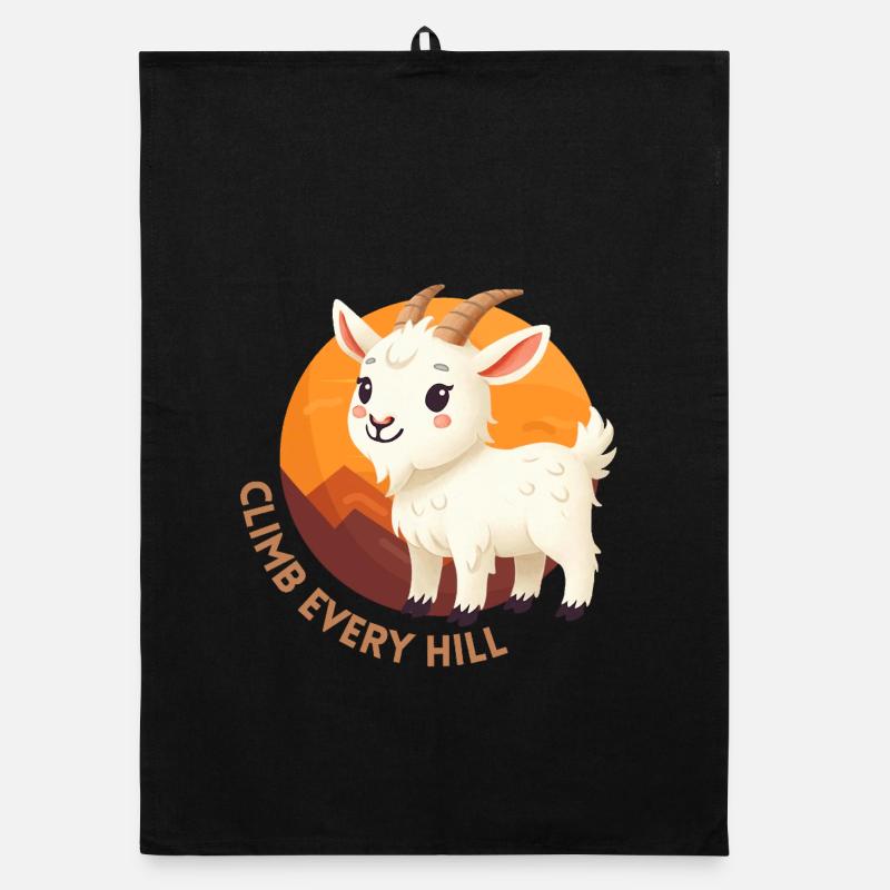 Cute White Goat Organic dish towel