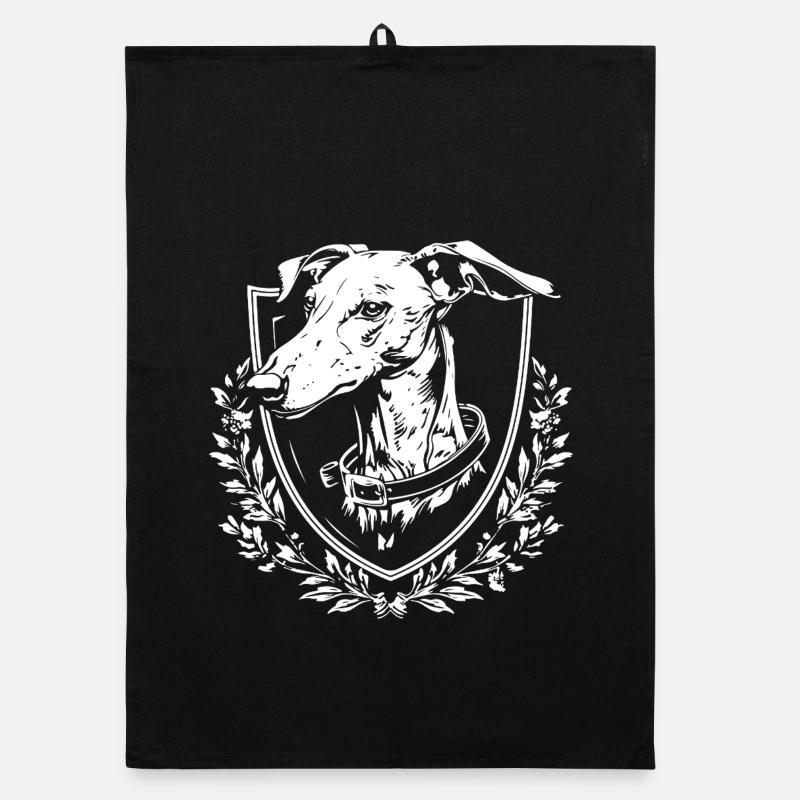 Emblème du chien avec laurier Torchon bio