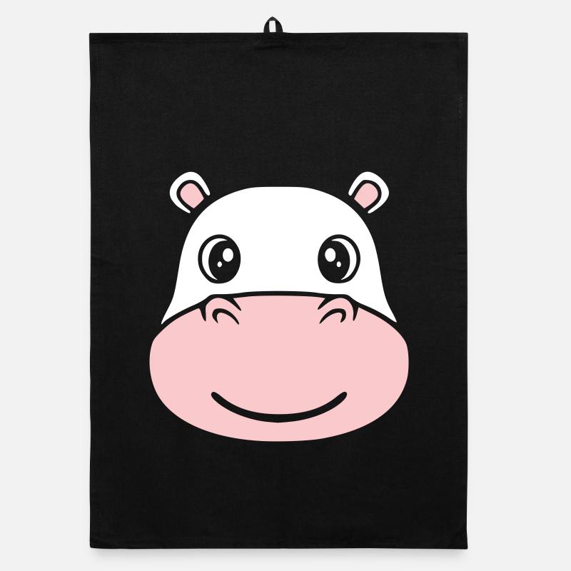 Hippopotamus Head Face Mask Smile Organic dish towel