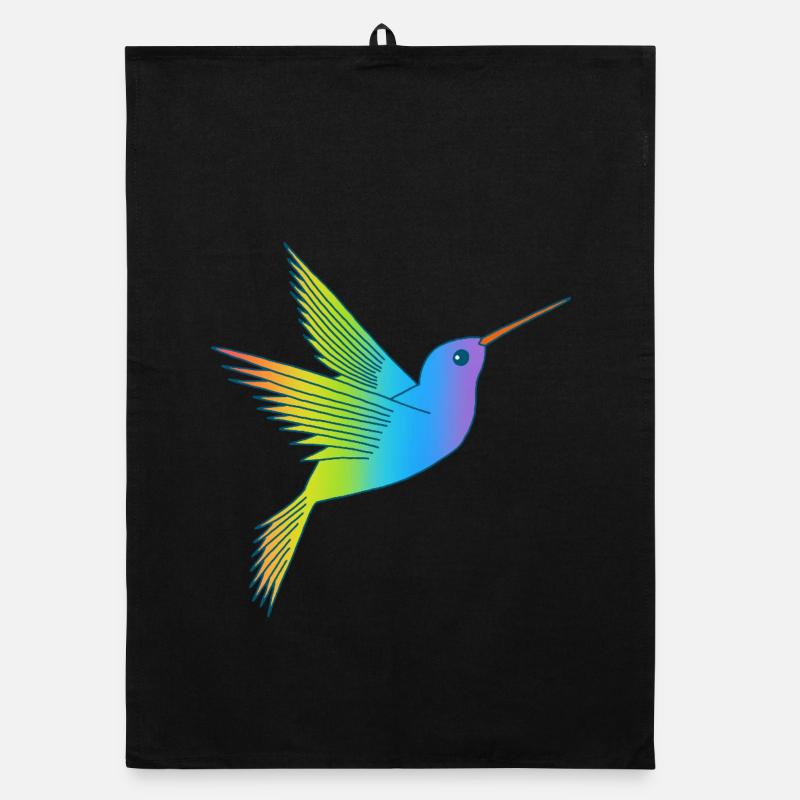 Rainbow bird Organic dish towel