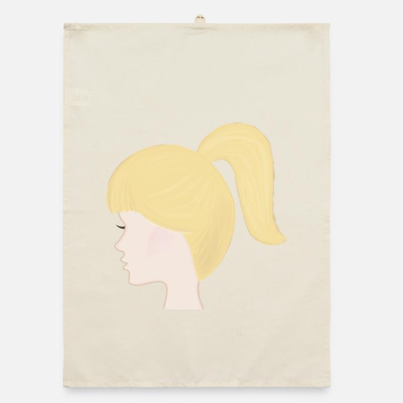 Poupée jouet à queue de cheval blonde Torchon bio