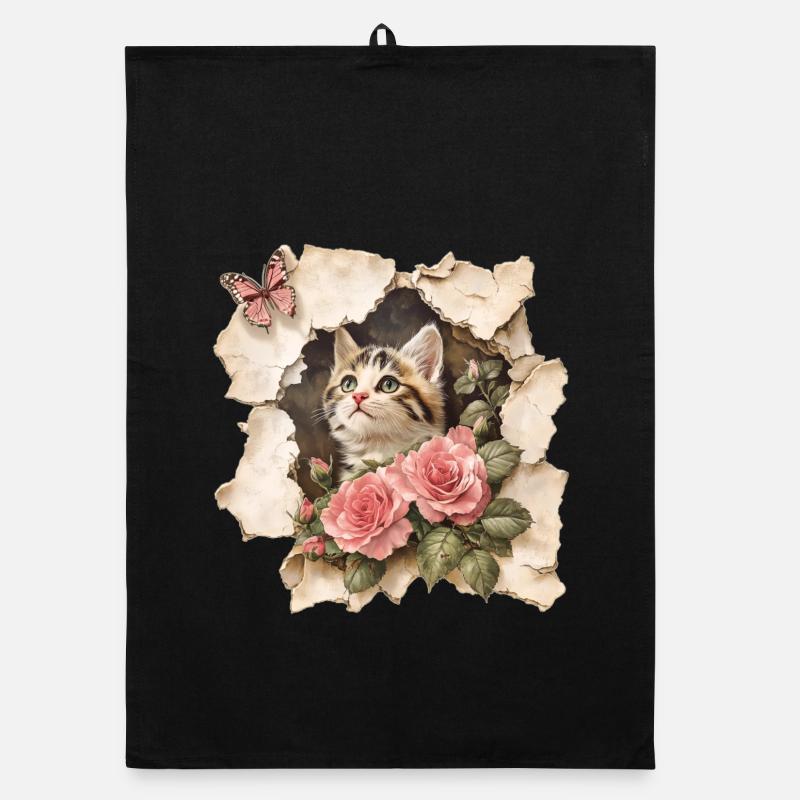 Chat au papillon Torchon bio