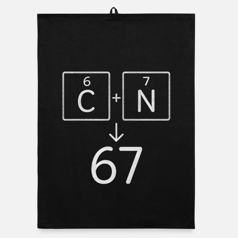 Six Seven 67 Meme Humor Elements Chemistry Organic dish towel