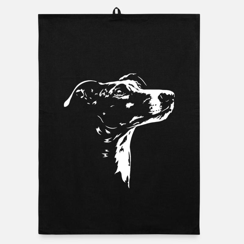 Galgo Espanol Silhouette Galga Windhunde Wilsigns - Organic Geschirrtuch - Schwarz