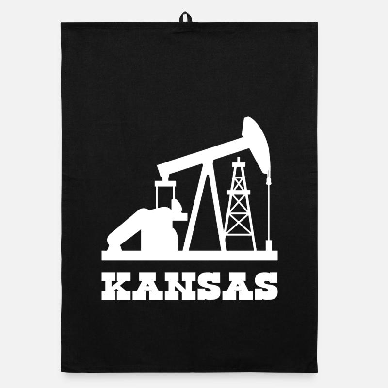 Kansas Oilfield Pumpjack Design Organic Geschirrtuch