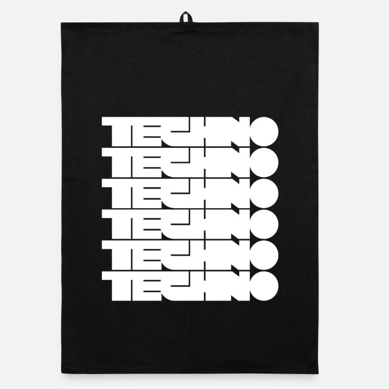 Techno Music Bold Abstract Geometry logo Organic dish towel