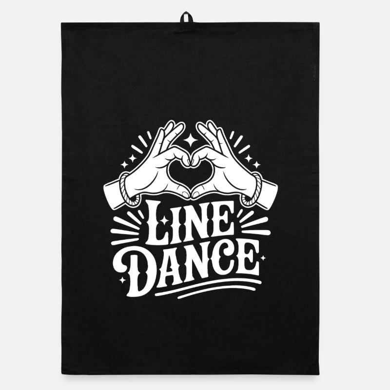 Line Dance Heart Hand Illustration Organic dish towel