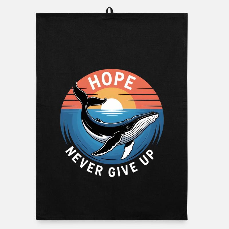 Hope/ Timmy la Baleine dans la mer Baltique - Torchon bio - noir
