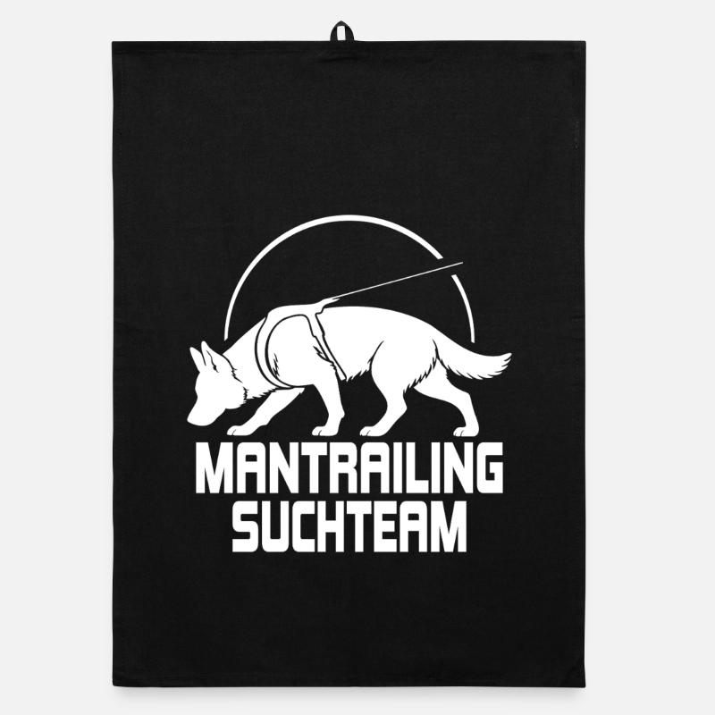 German Shepherd Mantrailing Search Team Dogs Organic dish towel