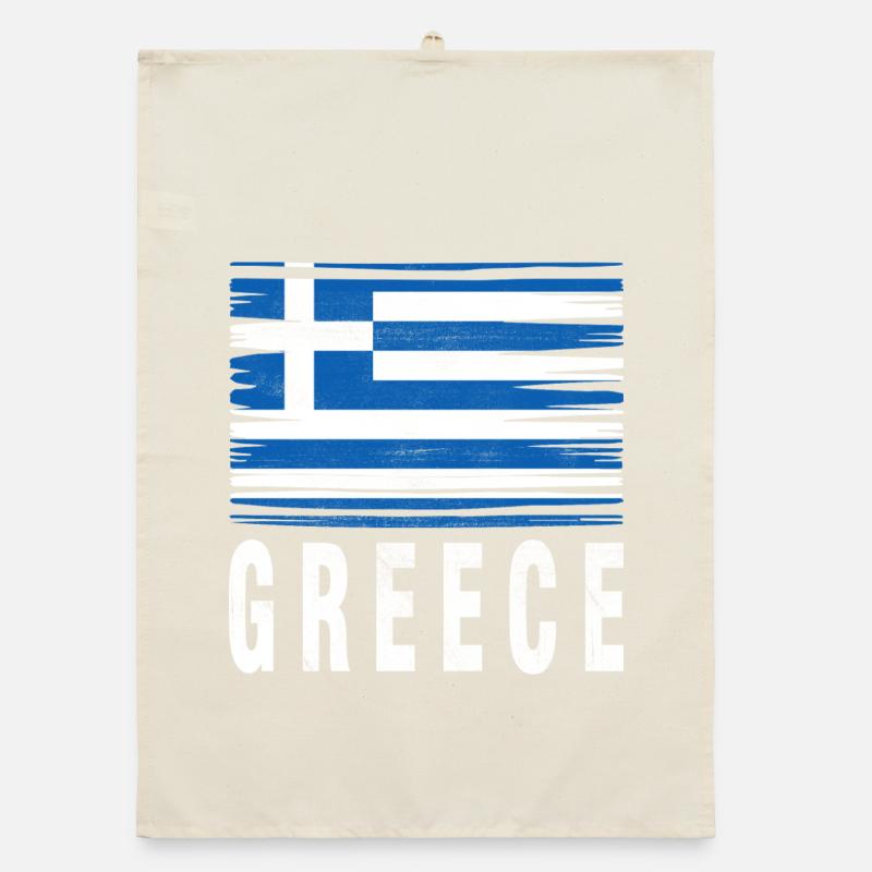 Pinselstrich Flagge Griechenland Organic Geschirrtuch