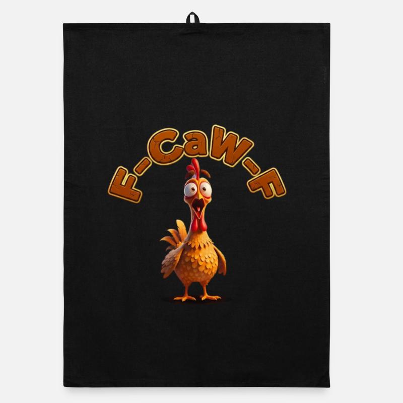 F-Caw Cartoon Hahn | lustige Bilder, Lifestyle Organic Geschirrtuch