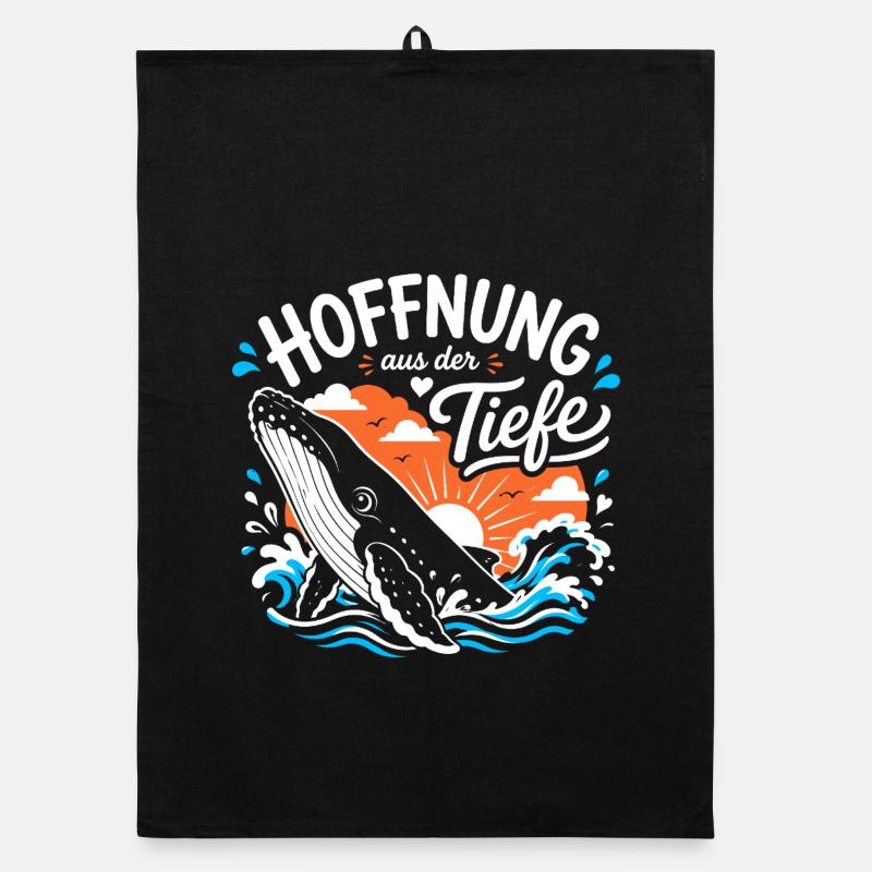 Hoffnung aus der Tiefe - Organic Geschirrtuch - Schwarz