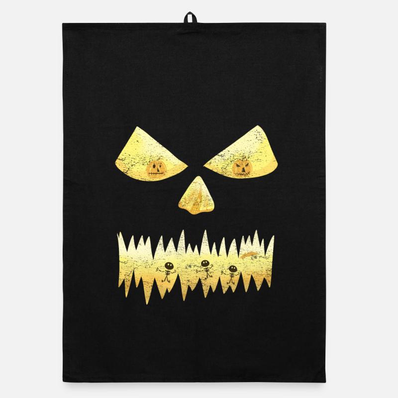 Halloween Pumpkin Face I Monster Organic dish towel