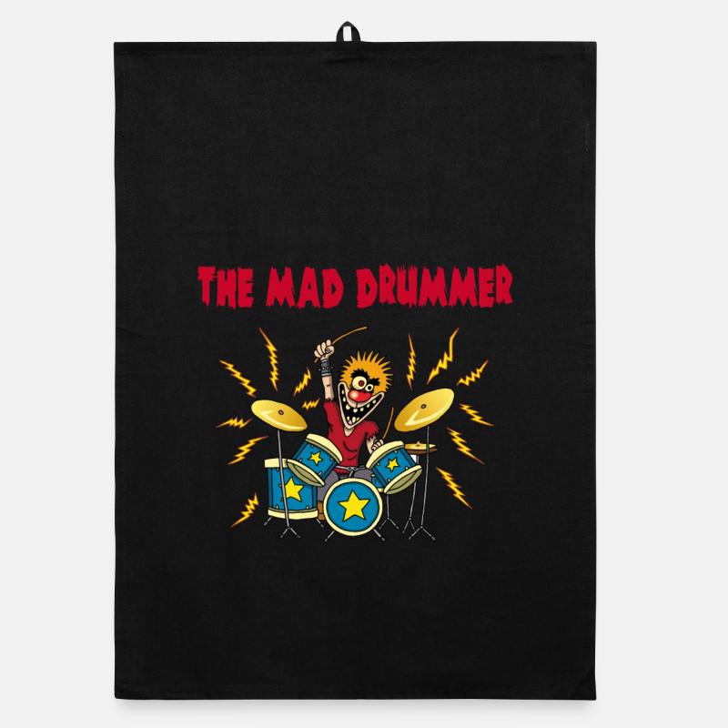 the crazy drummer Organic dish towel