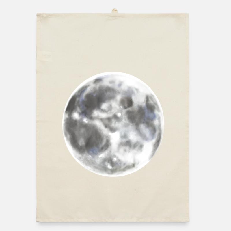 Full moon moon night Organic dish towel