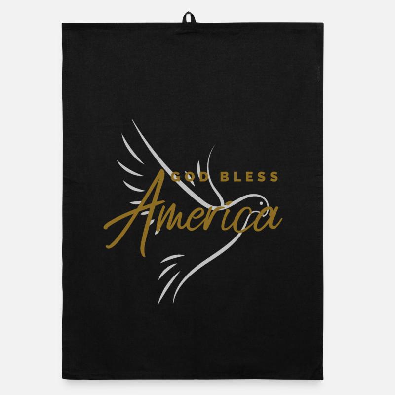 GOD BLESS AMERICA - Organic Geschirrtuch - Schwarz