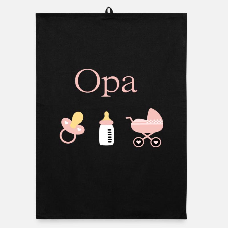 Opa 2026 Geburt Mädchen Vorlage personalisierbar Organic Geschirrtuch