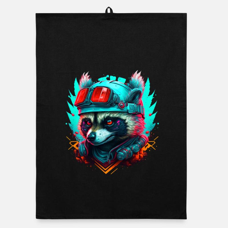 Panda pilote néon steampunk Torchon bio