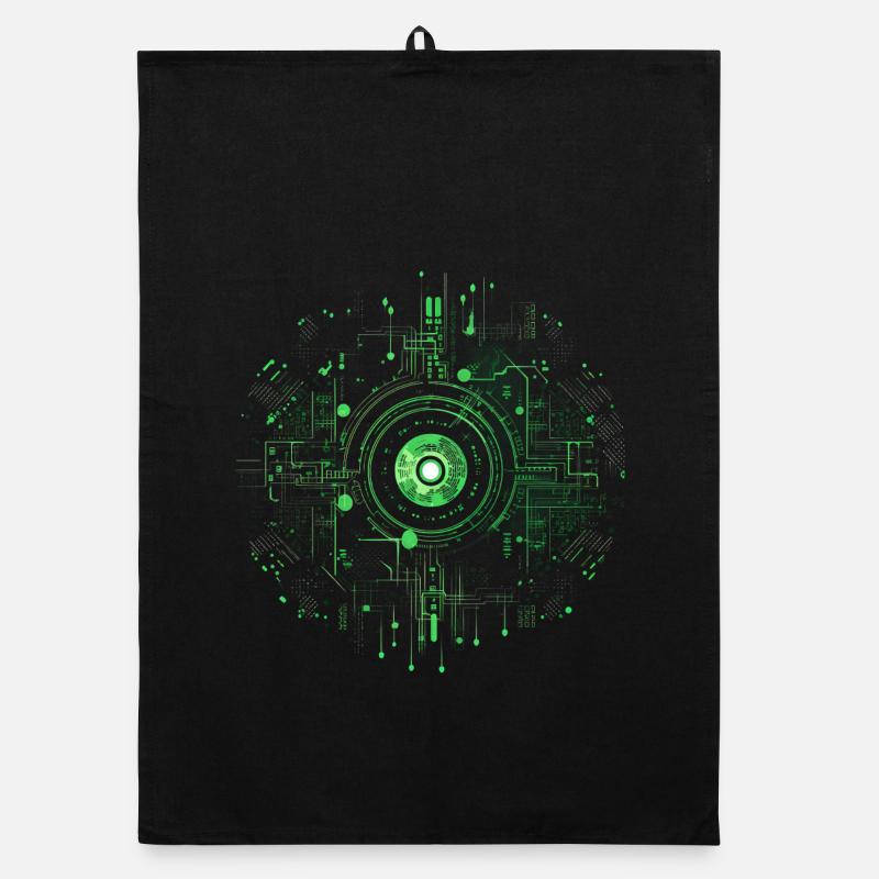Matrix Style, Zeichen, Symbole, Cyber, SciFi, Code Organic Geschirrtuch