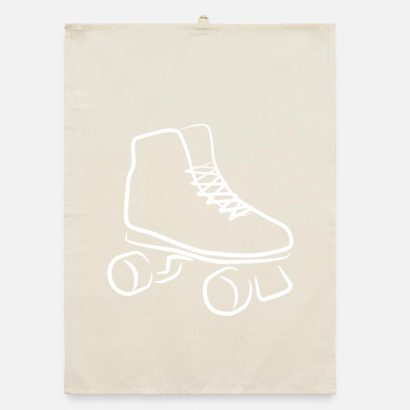 Roller Skates Drawing Organic dish towel