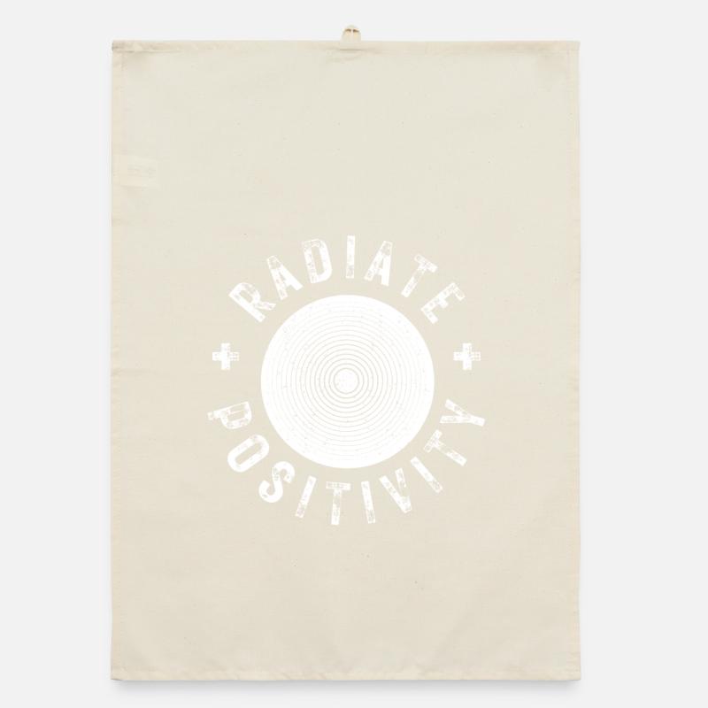 Exuding positivity modern distressed style Organic dish towel