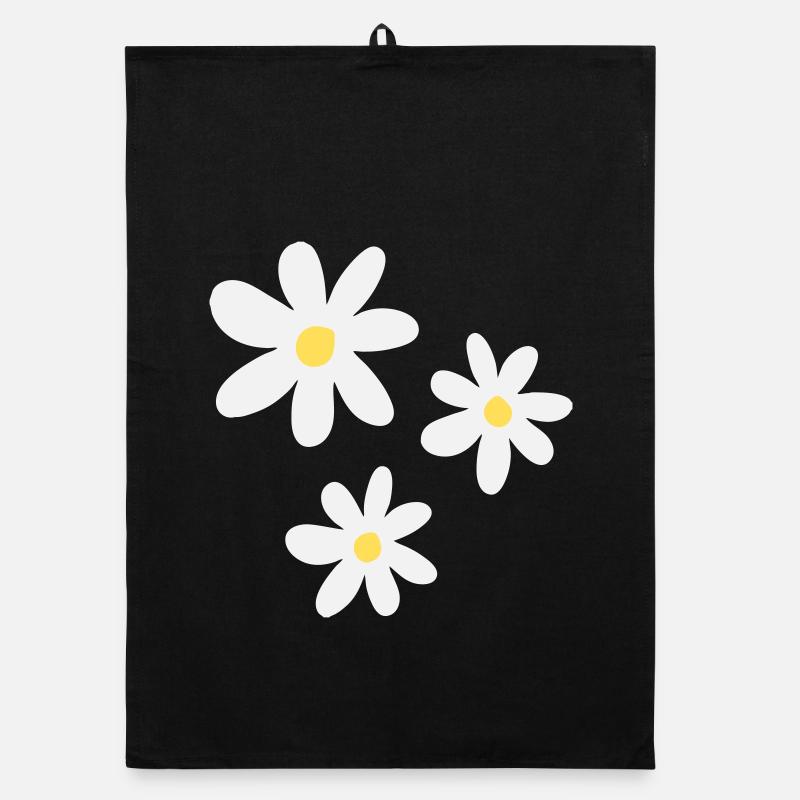 Pure elegance: white flowers Organic dish towel
