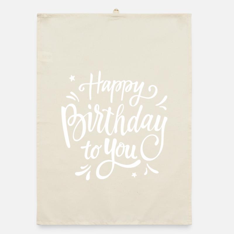 Célébration manuscrite du script d’anniversaire Torchon bio