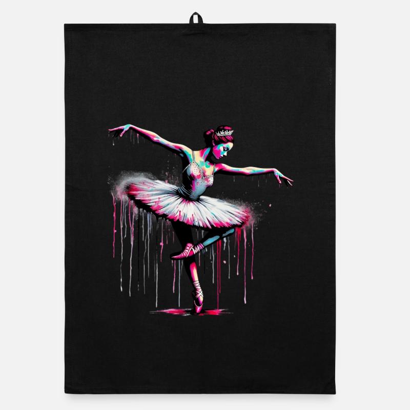 Ballet dancer with tutu Organic dish towel