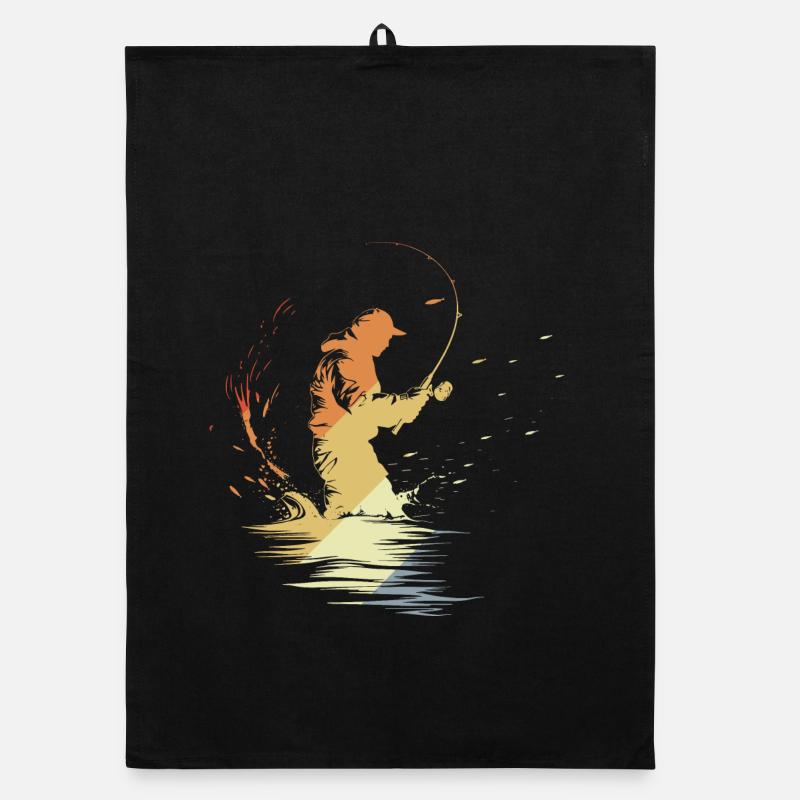 Graphique de pêcheur vintage Torchon bio