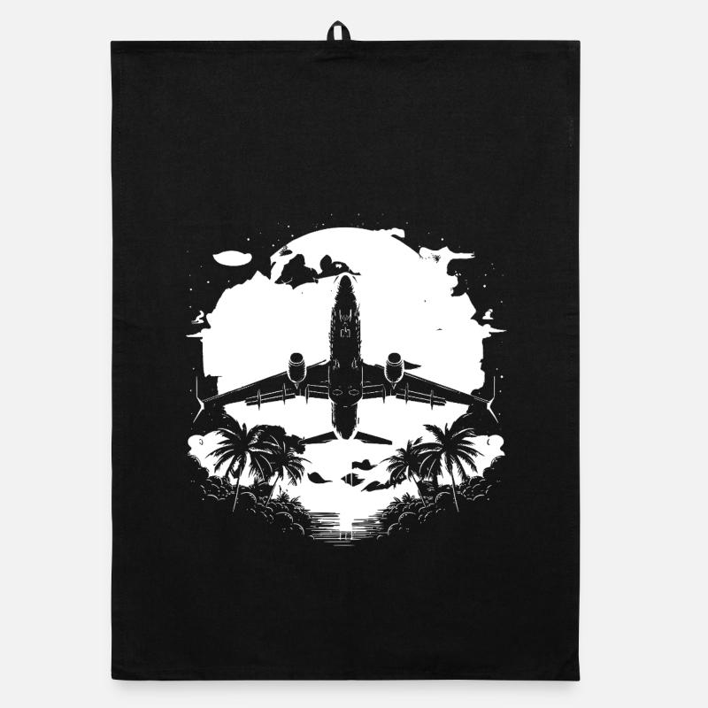 Airplane Sketch Organic dish towel