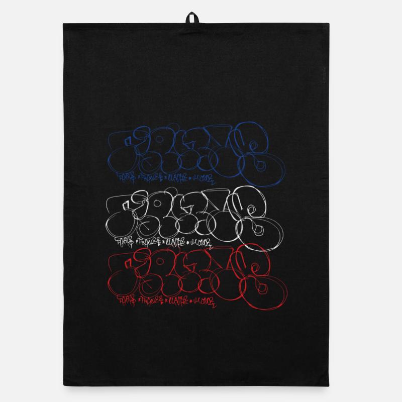 Graffiti Kunst Collage Print (Pariser Bubble Style Organic Geschirrtuch