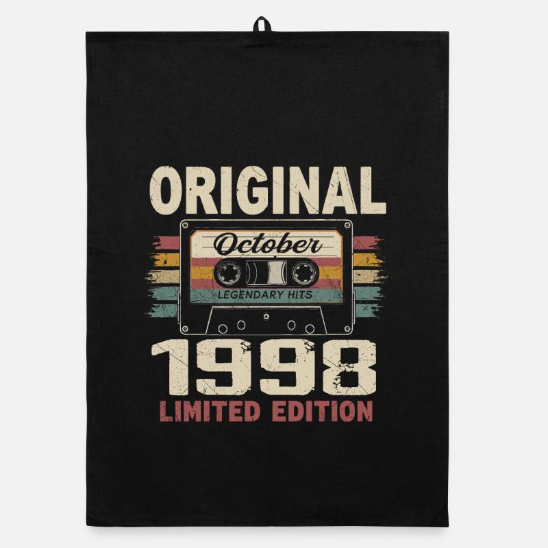 Born in October 1998 | Vintage Gift October 1998 Organic dish towel