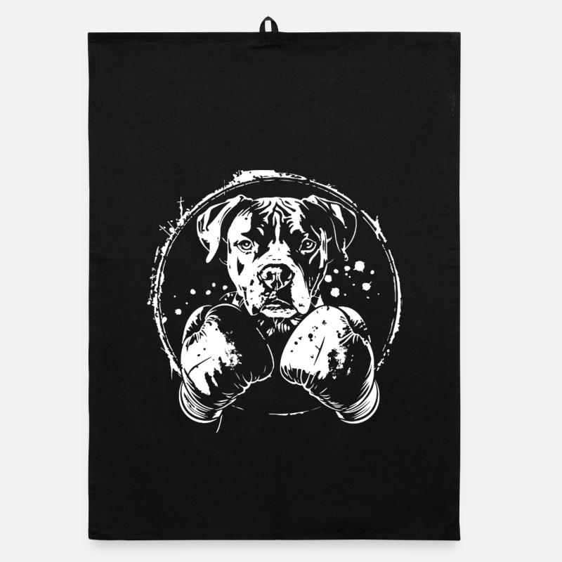 Hund Boxer Boxen MMA Organic Geschirrtuch
