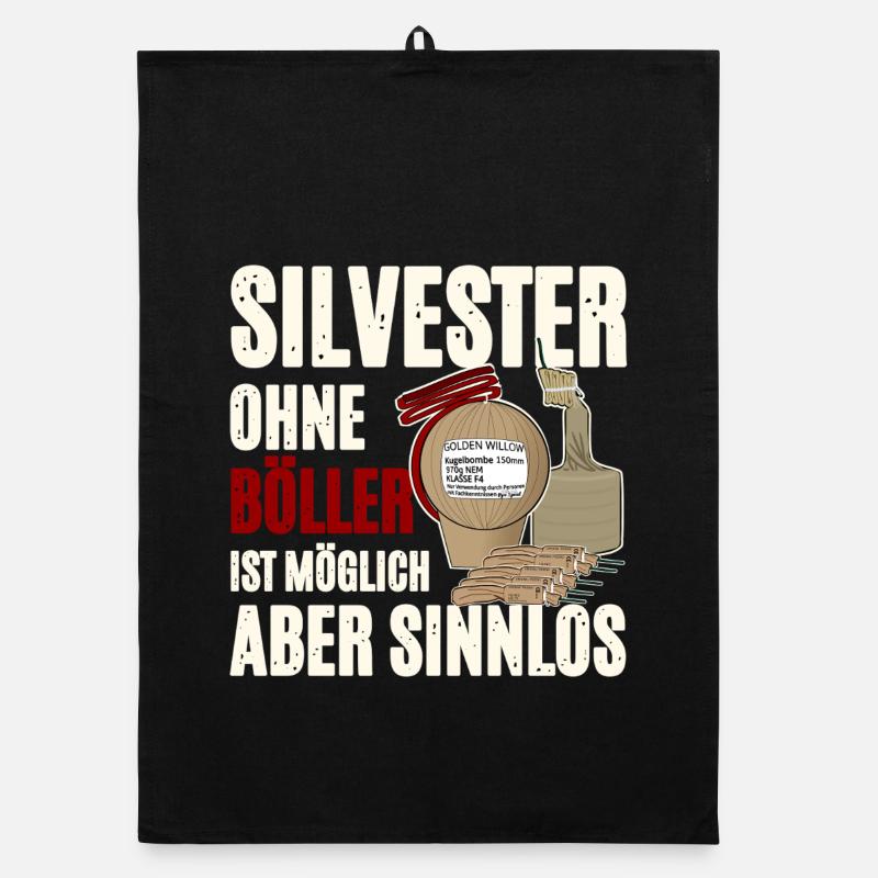 Silvester Nur Mit Feuerwerk Organic Geschirrtuch