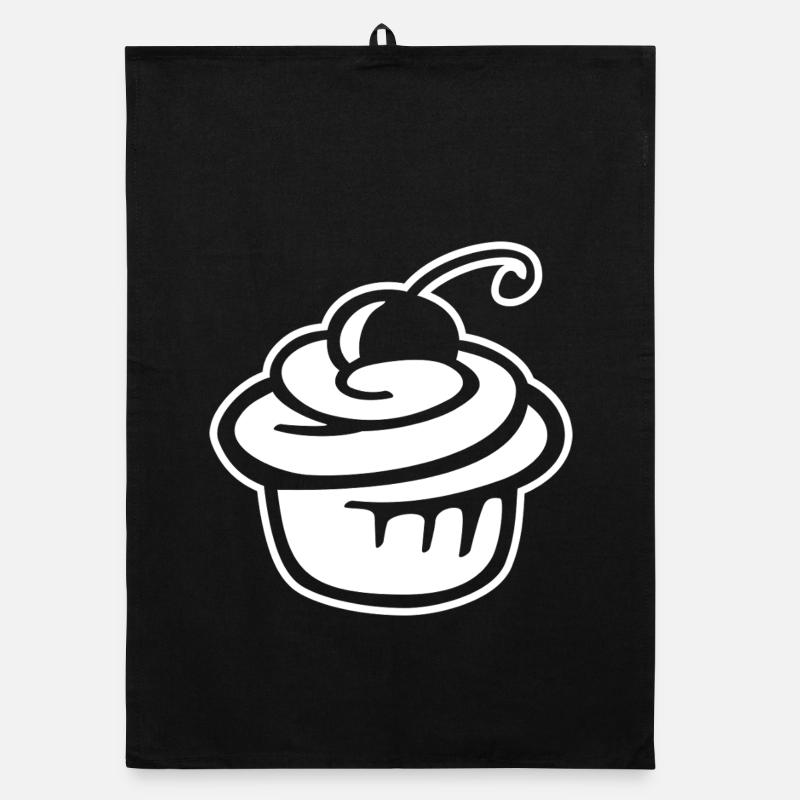 Cupcake Kirsche – Süßer Kuchen & Partyspaß Organic Geschirrtuch