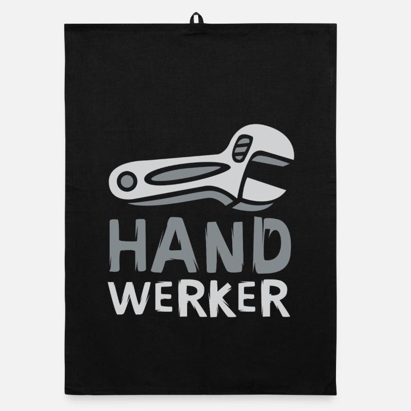 Artisan Comic Design with Wrench Organic dish towel