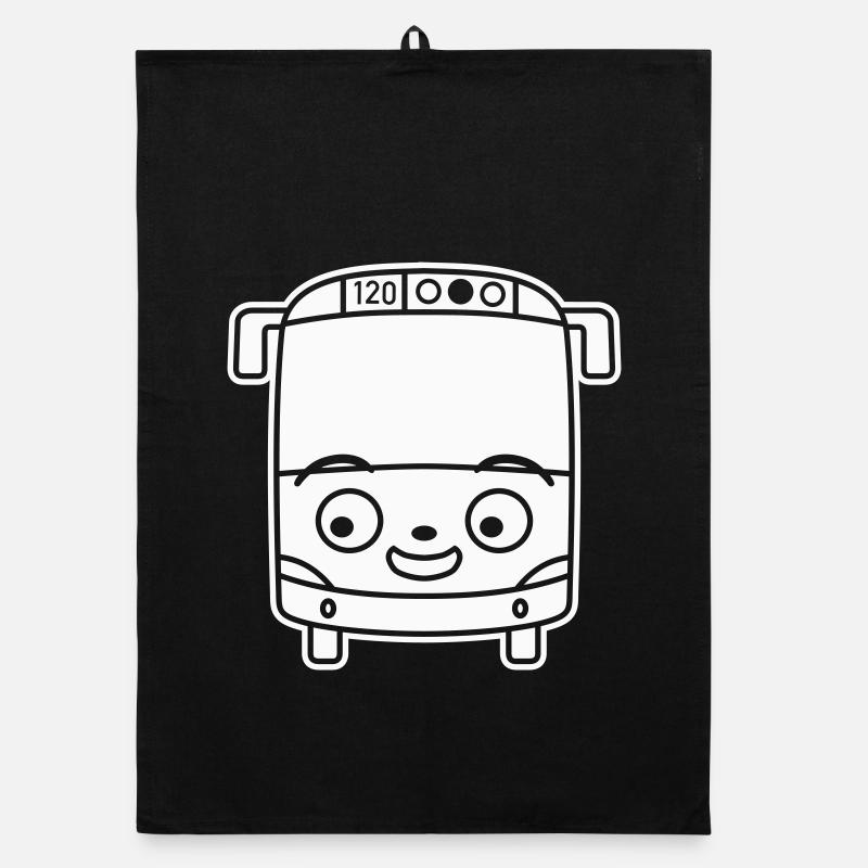 Kleiner Bus Cartoon – Comic Schulbus Reise Spaß Organic Geschirrtuch