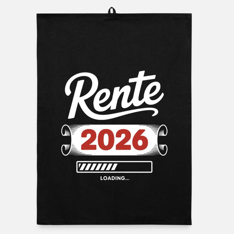 Rente 2026 Ladezeit Shirt Organic Geschirrtuch