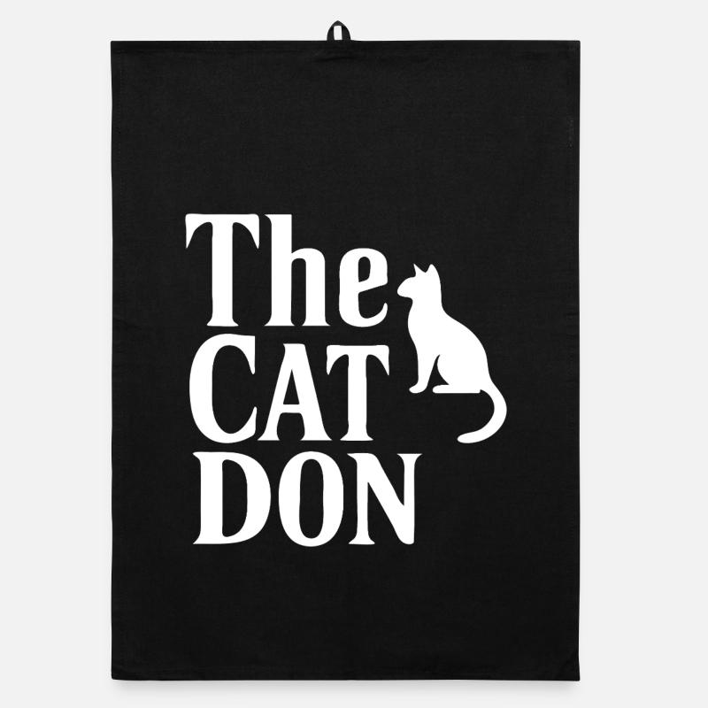 The Cat Don Mafia Style Typography Organic dish towel