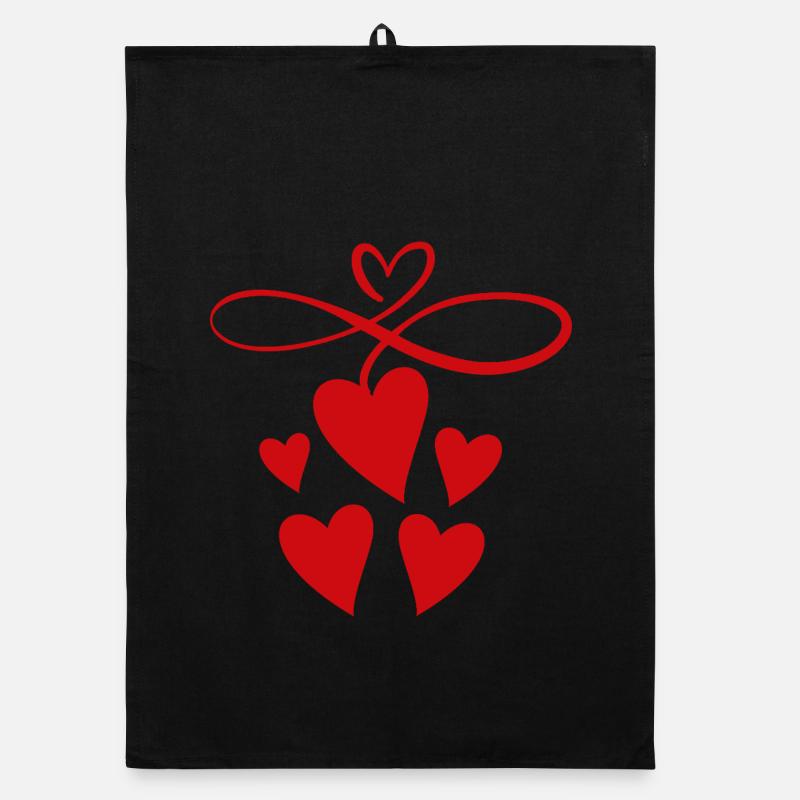 Infinity sign with heart Organic dish towel
