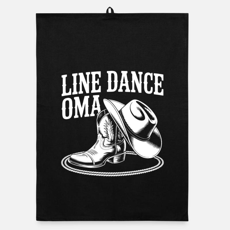 Line Dance Oma Motiv Organic Geschirrtuch